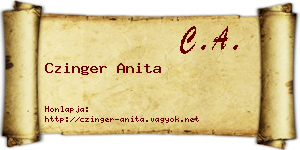 Czinger Anita névjegykártya